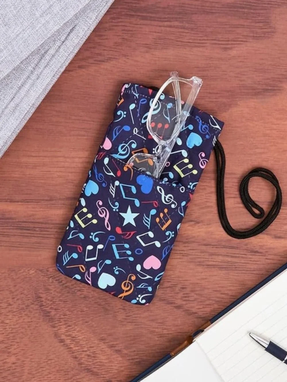 The Lakeside Collection Quilted Glasses Case on a String NWT